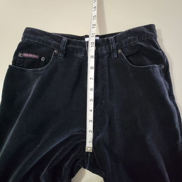 Calvin Klein Black Velvet High Waisted Boot Leg Jeans - Picture 8 of 16